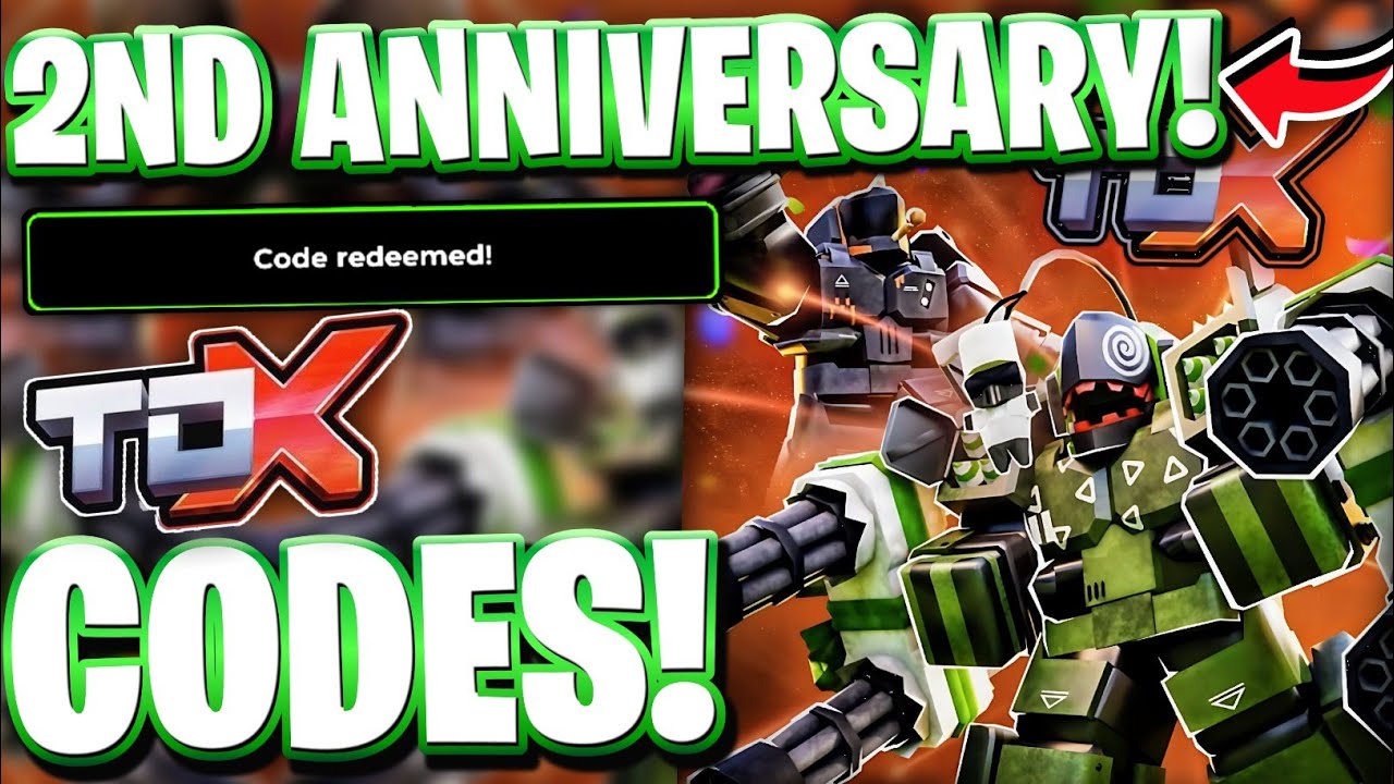 🎉*PARTY* ALL 2ND ANNIVERSARY UPDATE CODES FOR TOWER DEFENSE X! ROBLOX TDX CODES
