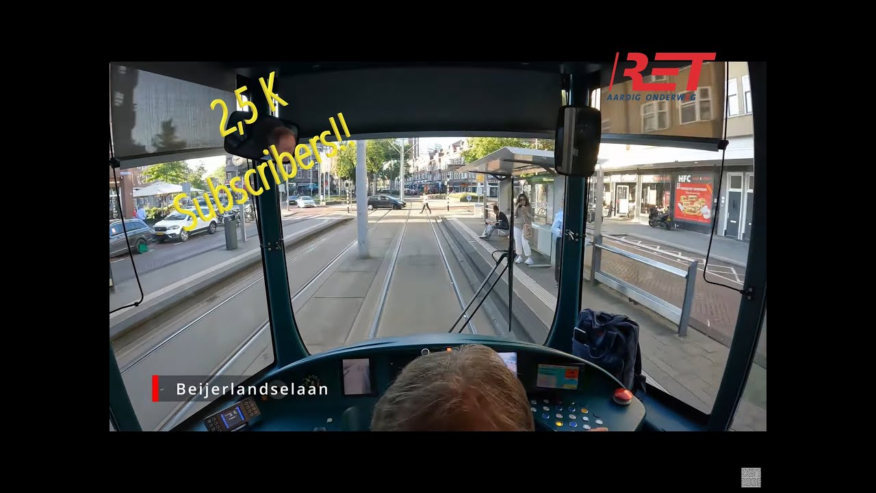 Quiet Summer Evening Ride|Tram Rotterdam| Line 5| Alstom Citadis | 4K Cabview| 2,5K Subscribers!!