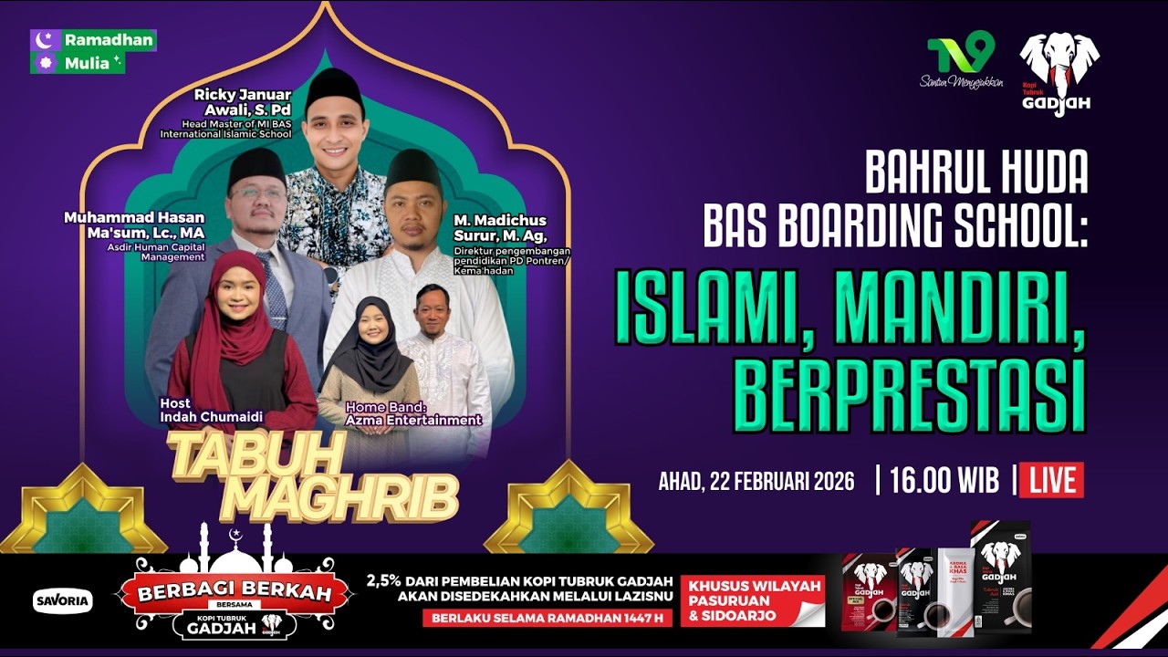 🔴 (LIVE) TabuhMaghrib #4: Bahrul Huda Boarding School: Mandiri, Islami, Berprestasi