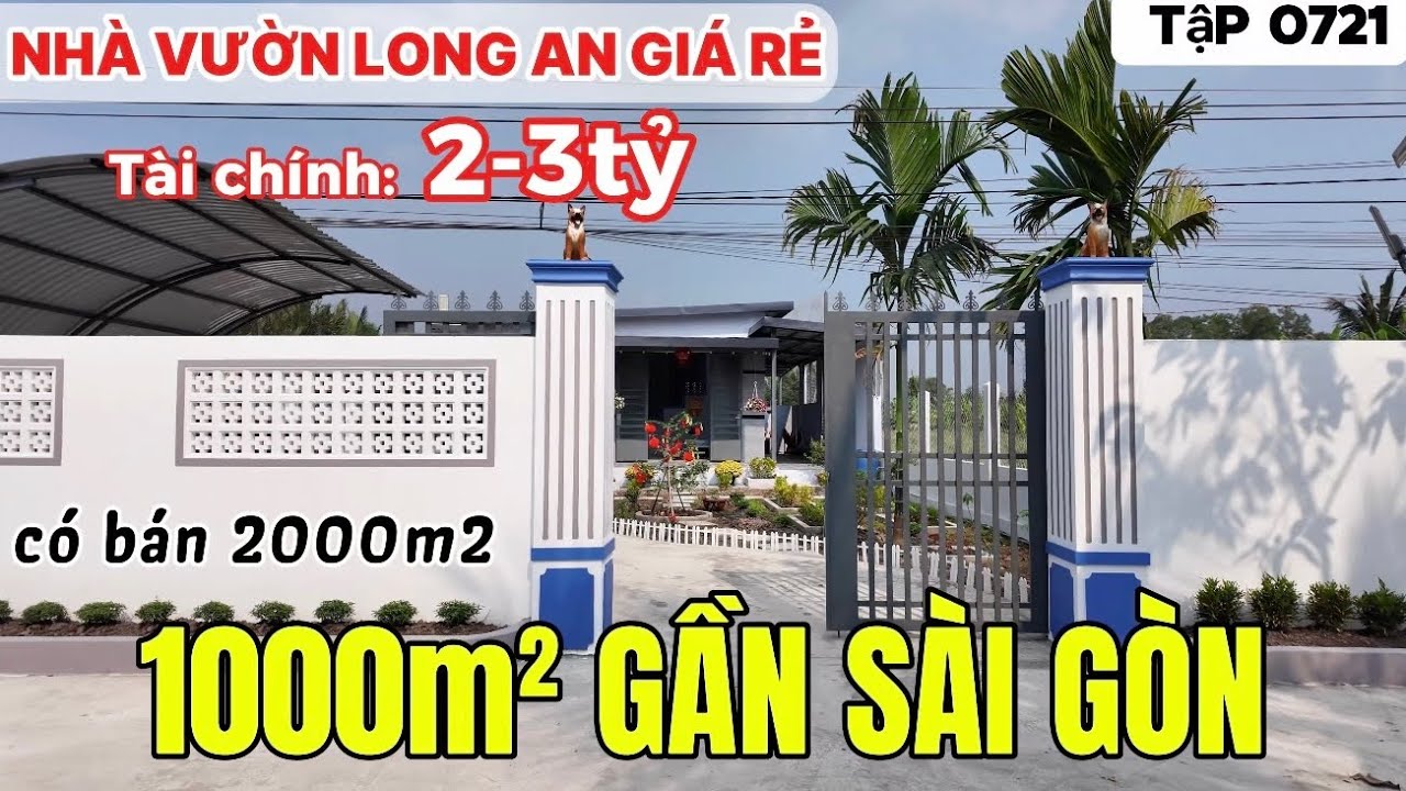 Tập 0721 Nhà vườn Long An gần Sài Gòn giá rẻ 1000m, 2000m tài chính 2-3tỷ xem ngay | nhà vườn 365