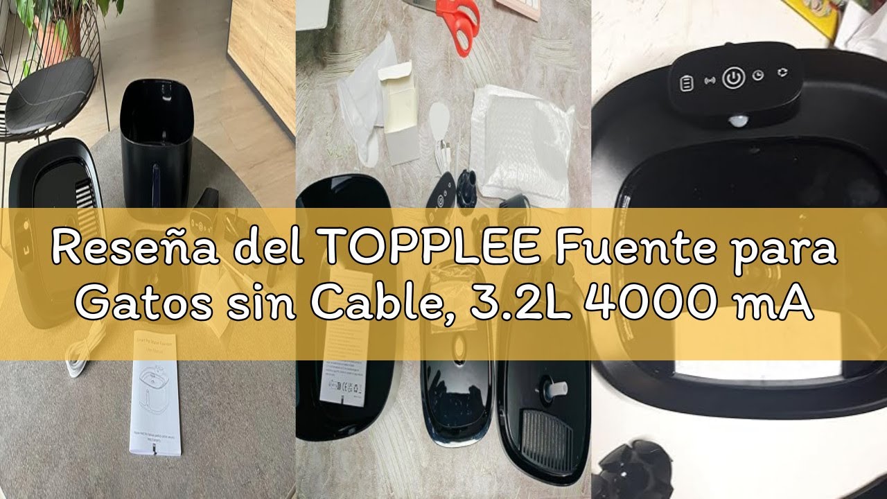 Reseña del TOPPLEE Fuente para Gatos sin Cable, 3.2L 4000 mAh Bebedero Gatos con Sensor de Movimient
