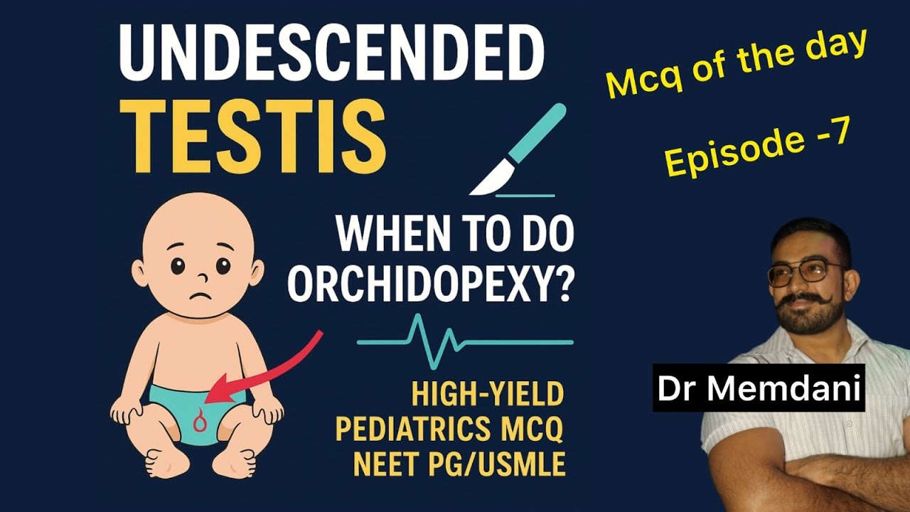 Cryptorchidism Made Simple: When to Refer & When to Wait | episode -7 mcq of the day I neetpg/usmle