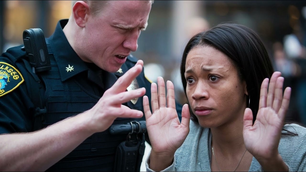 policier raciste attaque une femme noire, agente du FBI, sans le savoir ; le lieu devient une scène