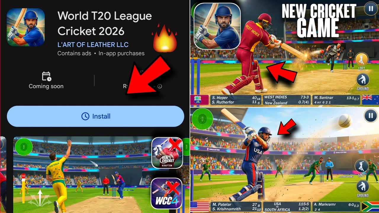 E Cricket ❌ World T20 League Cricket 2026 Game Play Store 😍 Real Cricket ❌ New Cricket Game 🎮