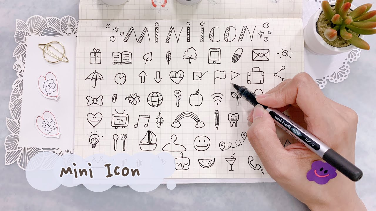 Bullet Journal / Planner Mini Icon Doodles | Fangying Art | 手帐素材 - 迷你标识