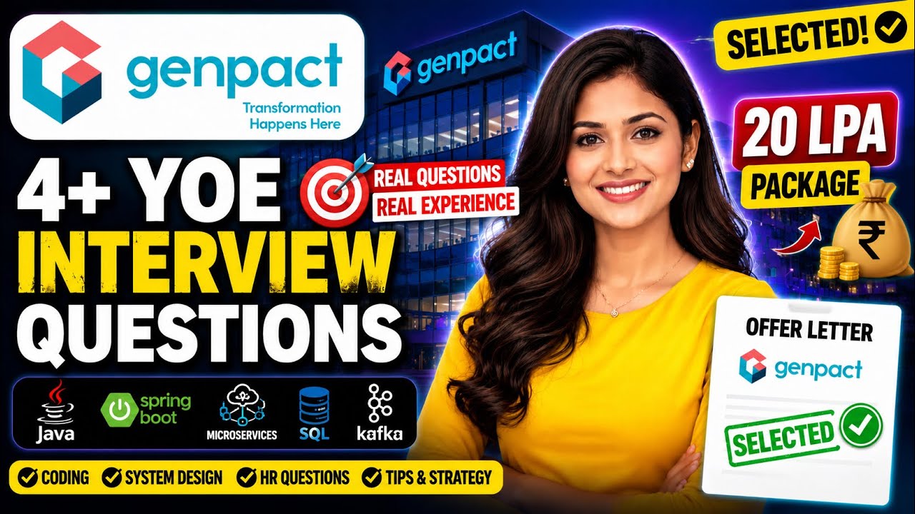 🔥Genpact 4+ YOE Interview Questions | Selected for 20 LPA💯| Real Interview Experience@Agni_dev_hub