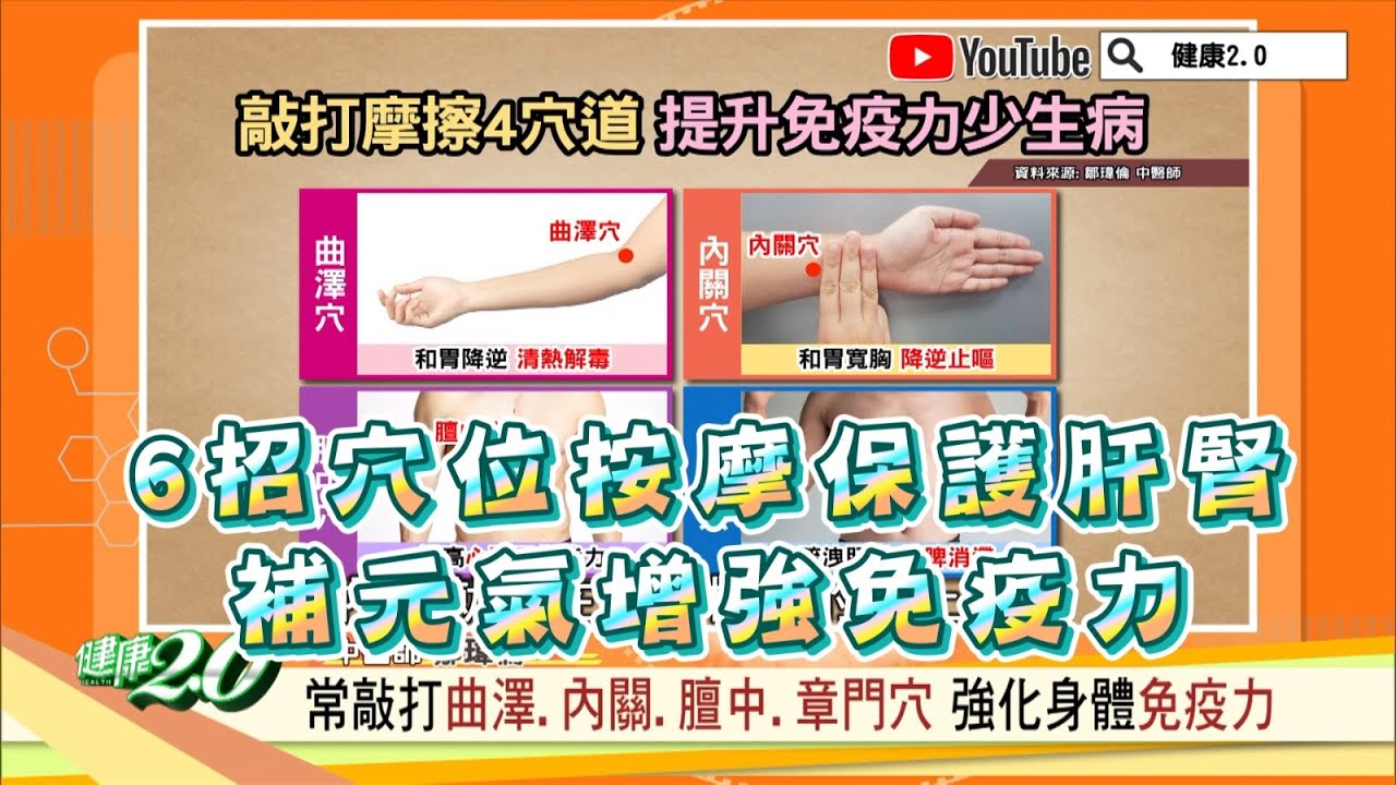 6招穴位按摩 保護肝腎！ 補元氣 增強免疫力！ 健康2.0精華