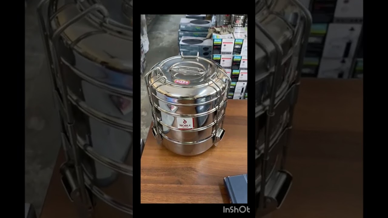 stainless steel Travelling tiffin carrier, size 11x4, weight 1.400kg #bhavanimarketing #kochi