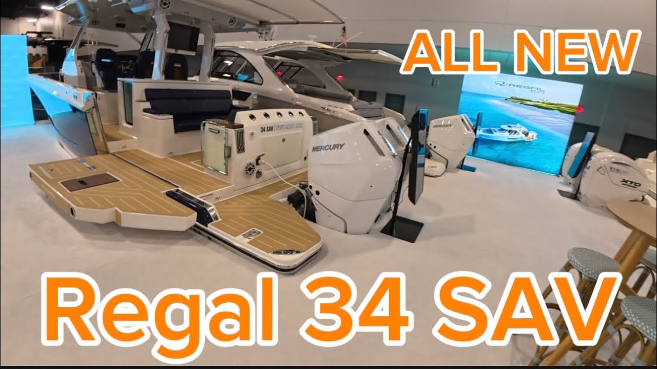 Miami Boat Show New Regal 34 SAV. Cool, Innovative and Classy