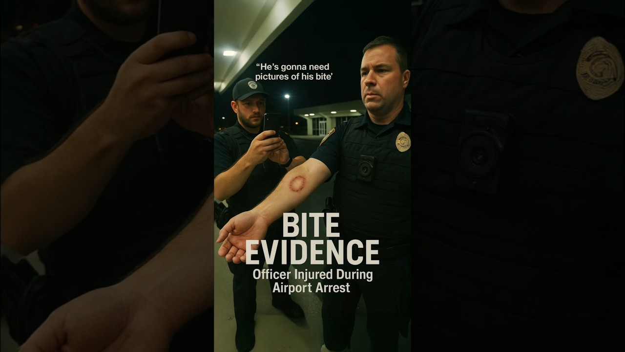 Bodycam: Officers Document Bite Evidence After Airport Incident