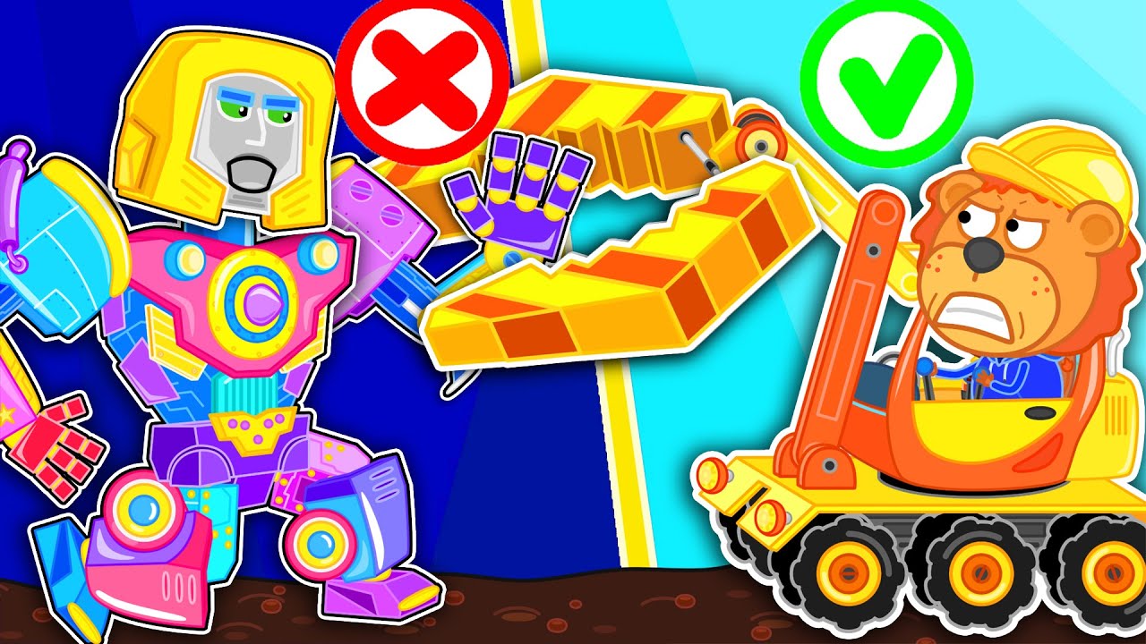 Lion Family 🍒 Iron Robot #16. Superhero Transformers. Rescue Rangers | Cartoon for Kids