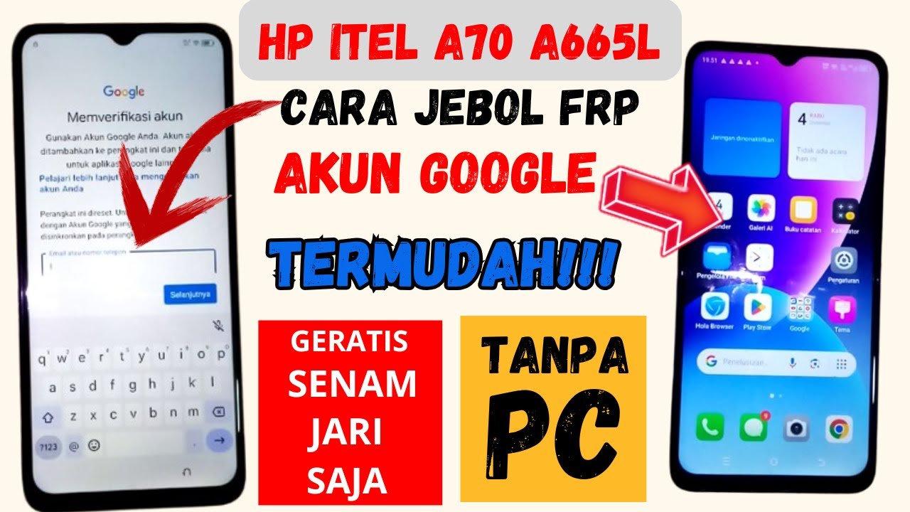 BYPASS FRP GOOGLE ACCOUNT  ITEL A70 A665L ⁉️ ANDROID 13 FREE