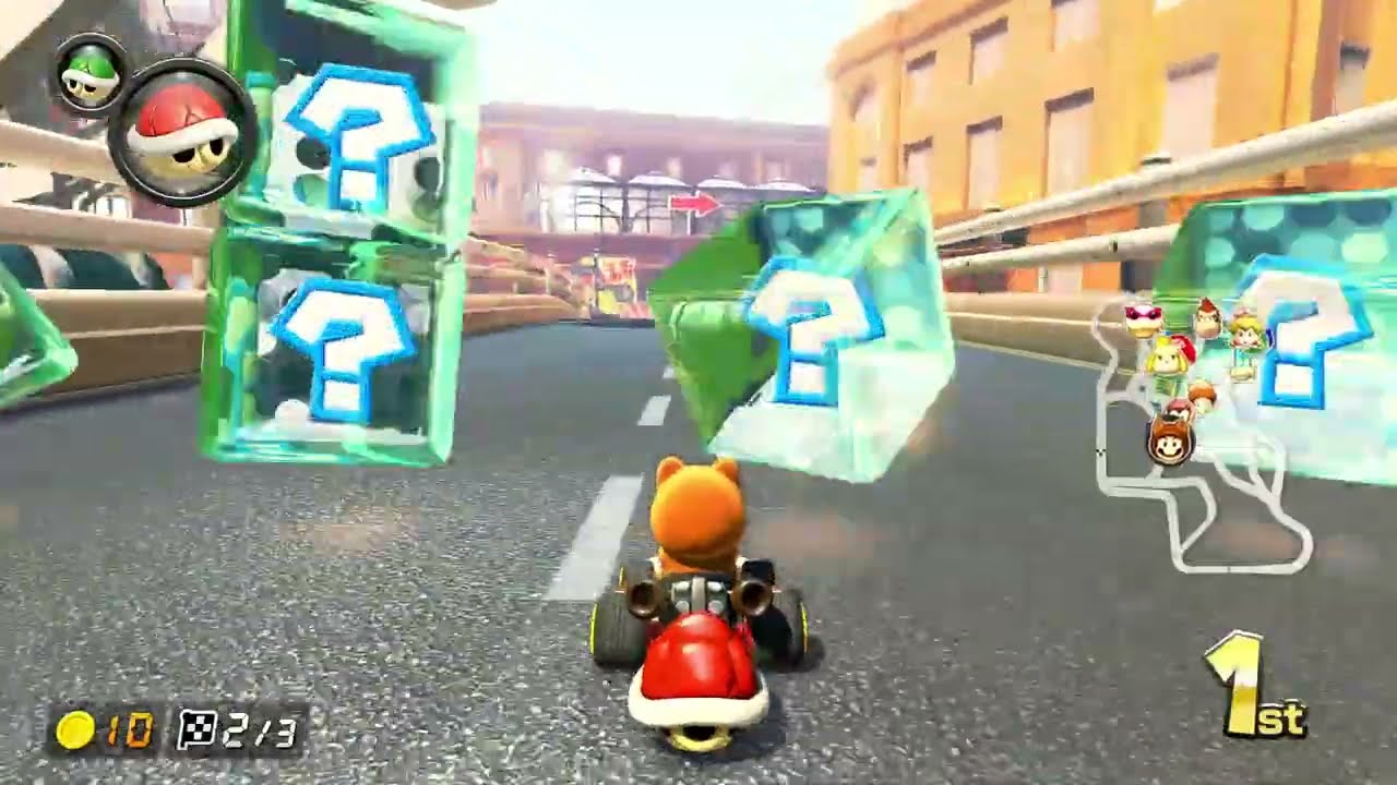 Mario Kart 8 Deluxe Grand Prix 200cc Rock Cup Tanooki Mario gameplay