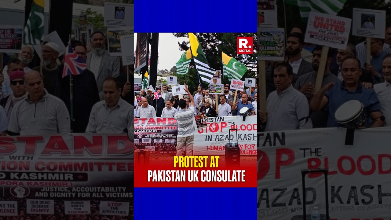 Protest Outside Pakistan Consulate in UK: Kashmiri Activists Denounce PoJK Atrocities