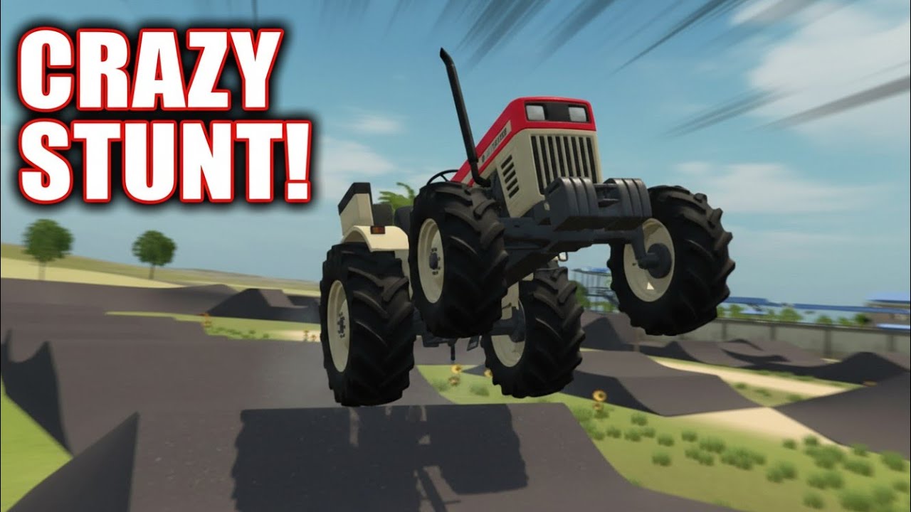  Stunt with Tractor on track 😨 Indian vechicals simulator 3D🚜