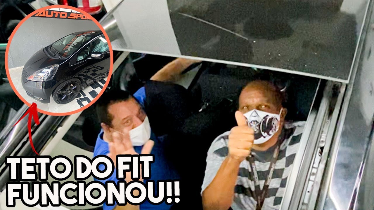 HONDA FIT COM TETO SOLAR DE TIGUAN!! 🔥😱 TETO SOLAR JÁ ESTÁ FUNCIONANDO!!!! Pt.2