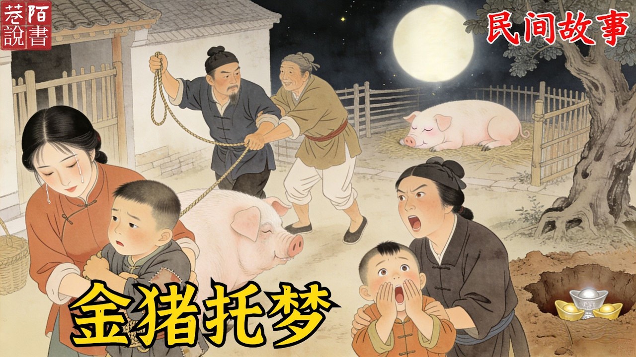 窮夫妻窮到要賣母豬，兒子苦苦阻攔反被趕去豬圈。夜裏母豬托夢：等我生完再賣，樹下有銀子！挖開一看，全家當場嚇傻！【巷陌說書人】#奇聞#故事#民間故事#故事頻道#睡前故事