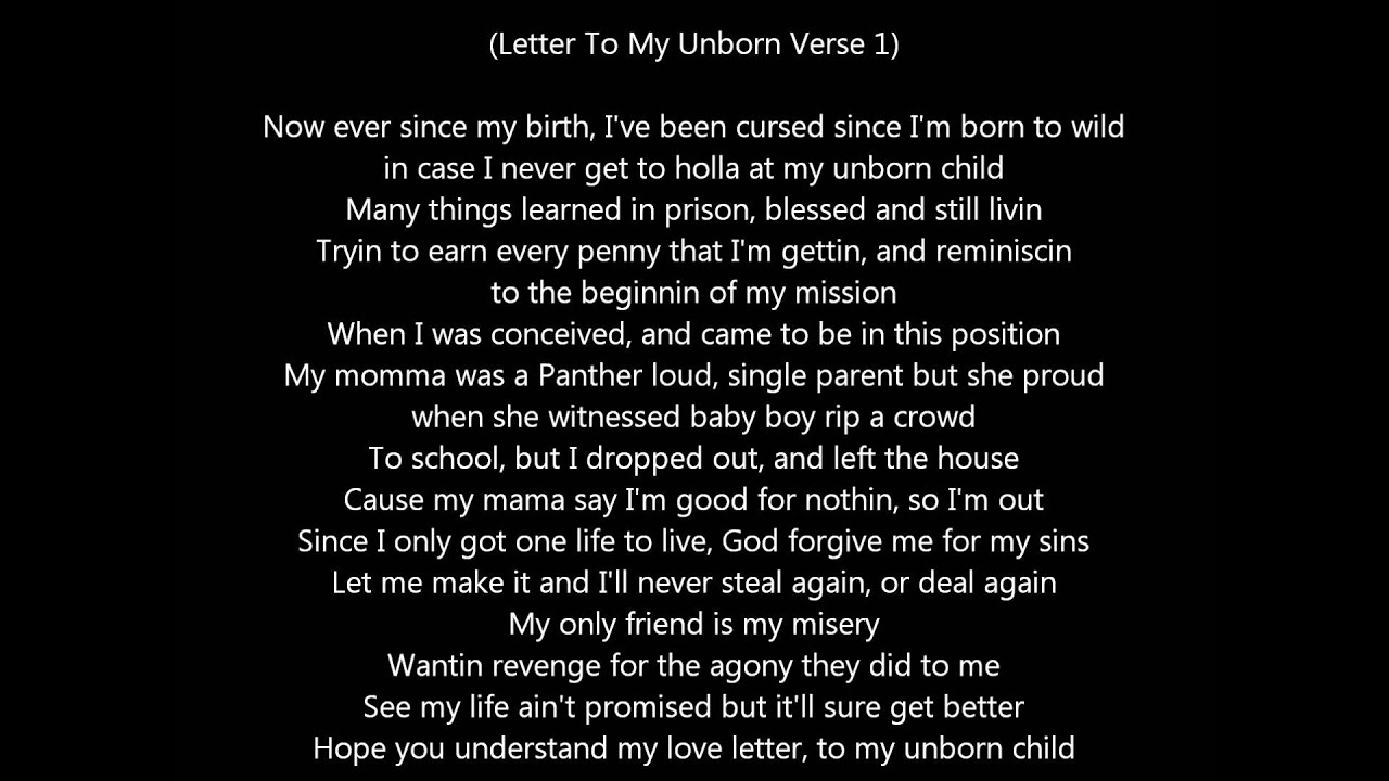 2pac's Best Verses + Lyrics on screen