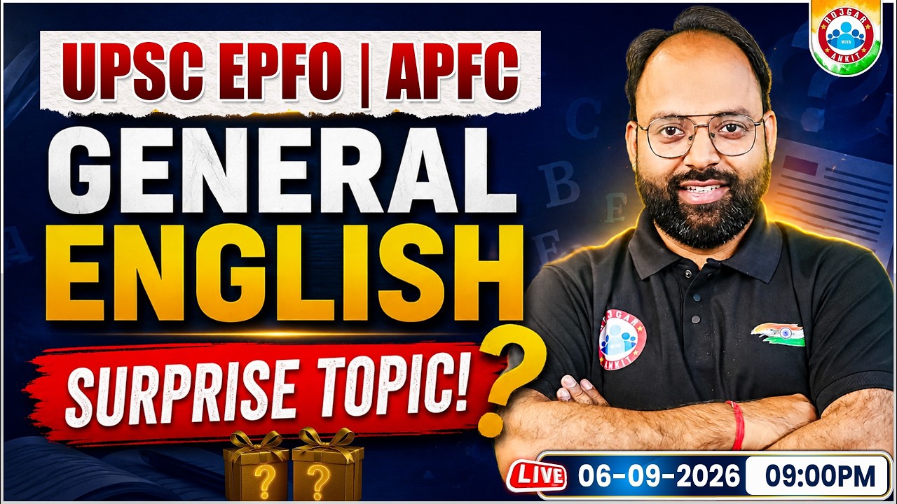 UPSC EPFO General English Class | Surprise topic by Jitender Sir