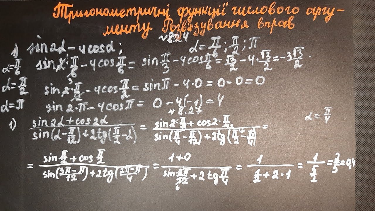 Тригонометричні функції числового аргументу. Розв'язування вправ  10 клас. Підручник Істер