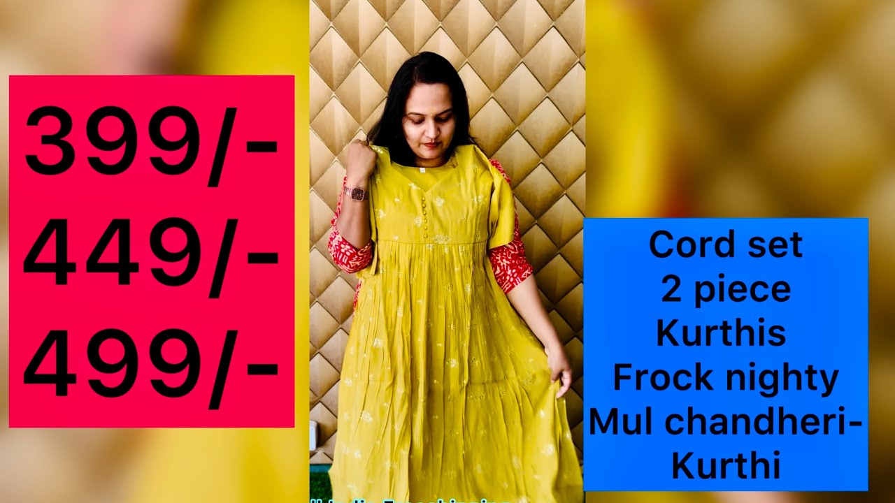 399/-449/-499/-🚚All India Freeshipping 🚚2 piece set | cord set| kurthis | frock nighty🤩😍