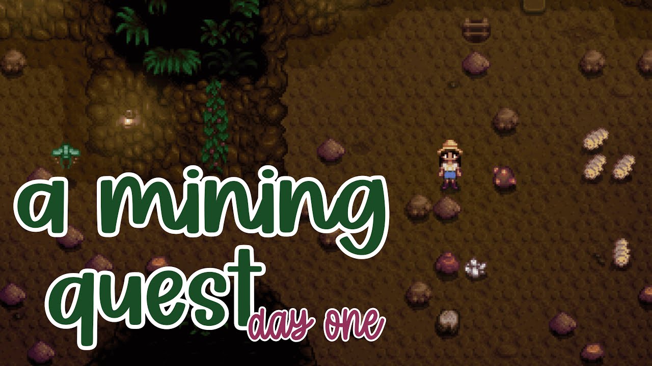mining for the bug meat quest | game sounds only | day one | stardew valley