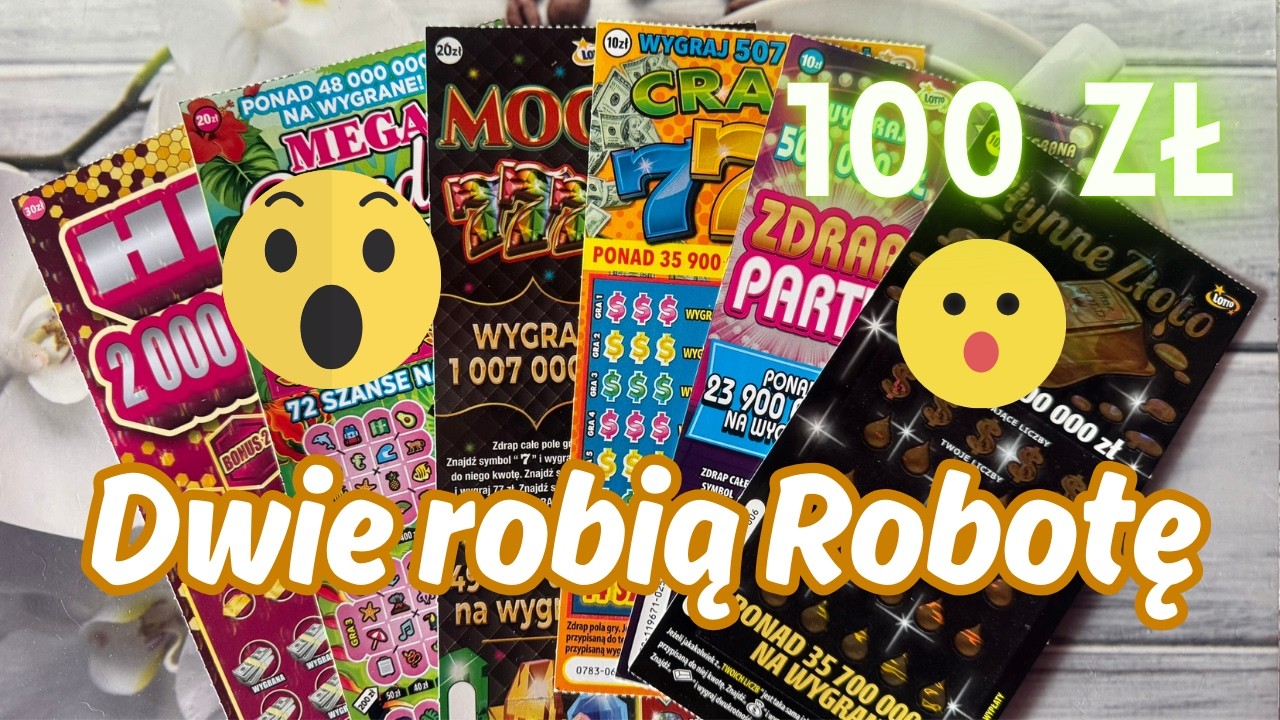 🥳Zdrapki Lotto👉ZDRAPKI ZA 100 ZŁ🤩SPORO DRAPANIA😍DWIE WYGRANE🤩🥳🥳