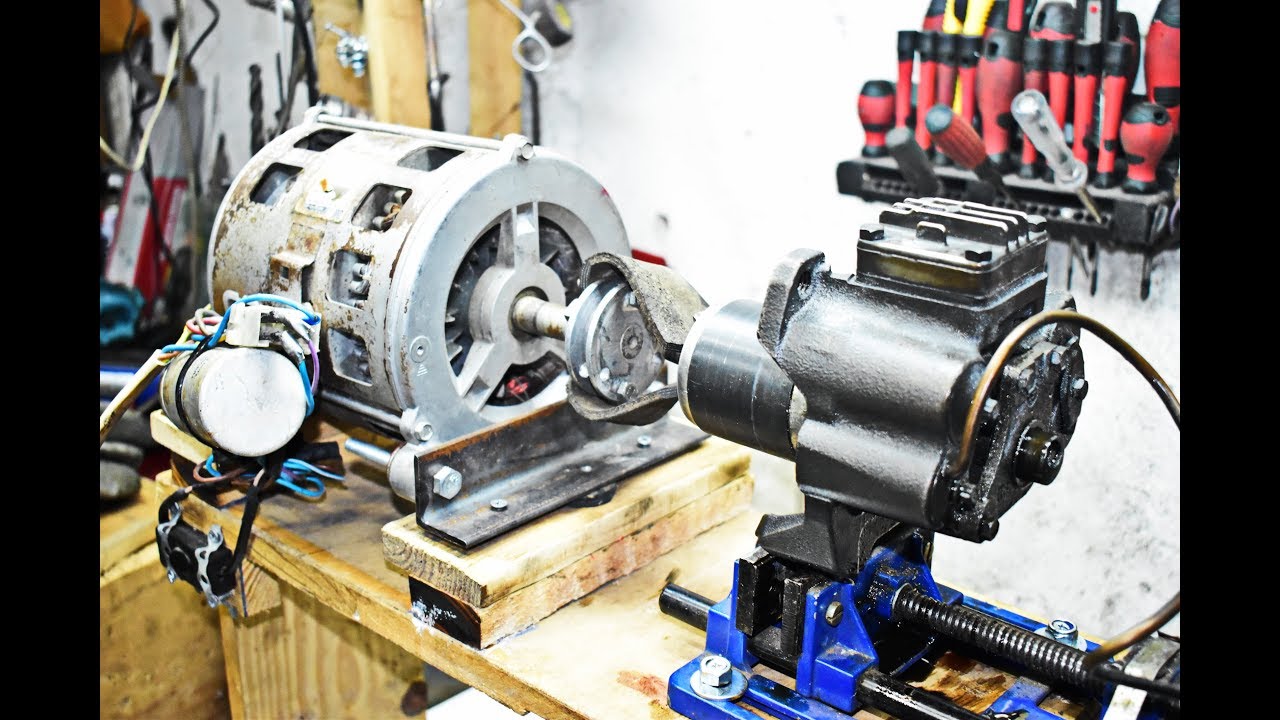 OLD DAMAGED REFRIGERATOR MOTOR COMPRESSOR ??? Homemade Portable Air Compressor