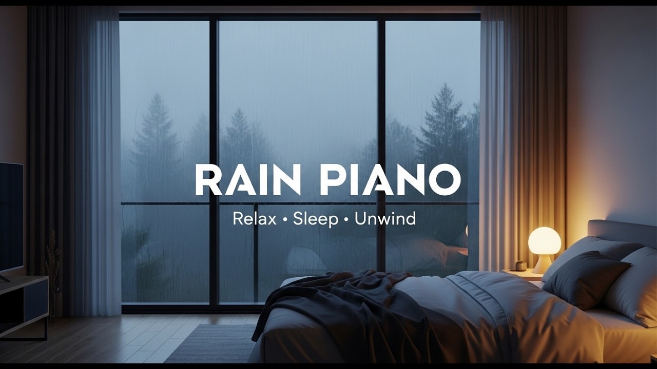 1 hour Rain & Piano Music to Deep Sleep | Calm Mind, Stress Relief & Relaxation