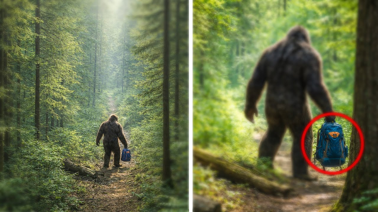 GIANT Bigfoot Carrying a Missing Hiker's Pack