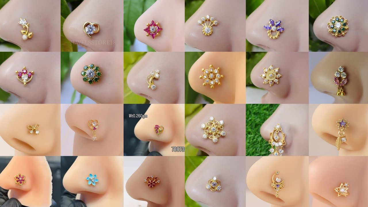 Daily wear Gold silver Nose pin design 2026latest gold nose pin design | gold nose stud design image