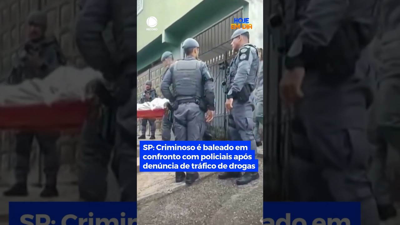 SP: Criminoso &eacute; baleado em confronto com policiais ap&oacute;s den&uacute;ncia de tr&aacute;fico de drogas #HojeEmDia