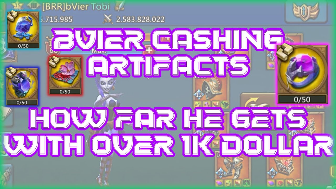 bVier 150k ARTIFACT COINS Opening - HUUUGE STAT INCREASE? Lords Mobile
