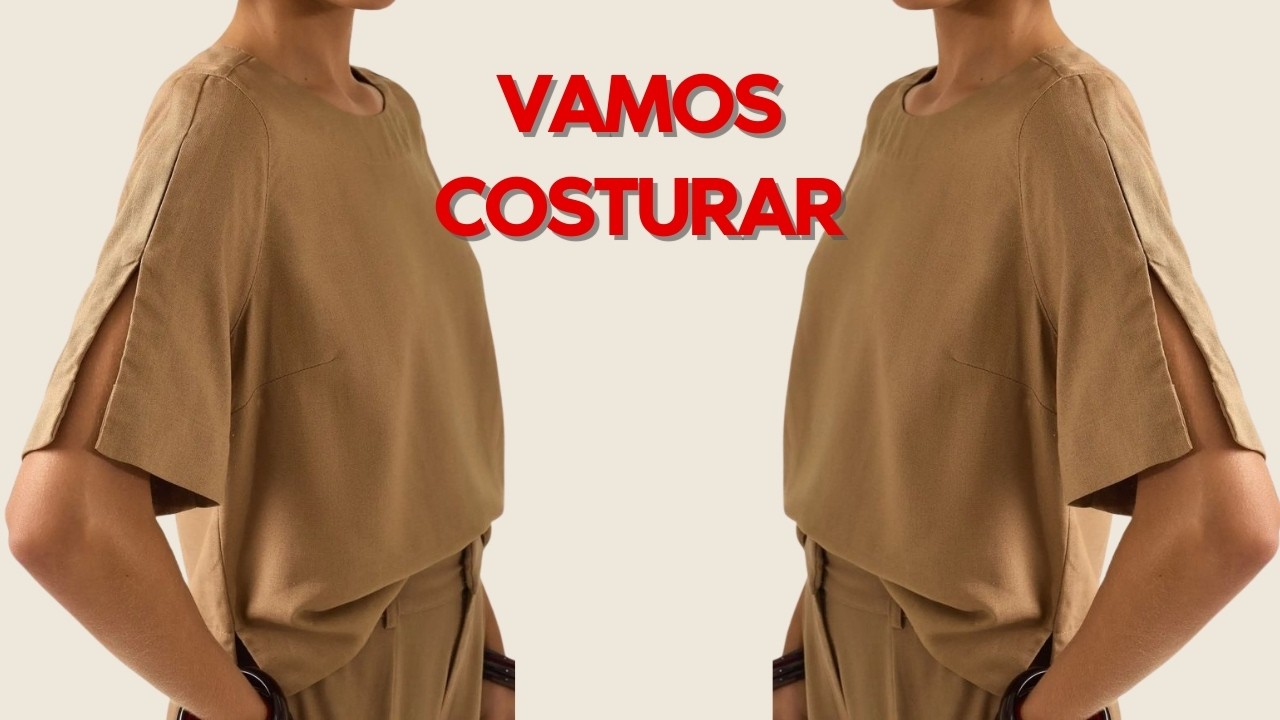 AULA PASSO A PASSO E PRÁTICA PRA VOCÊ FAZER ESSE MODELO DE BLUSA COM A MANGA ABERTA