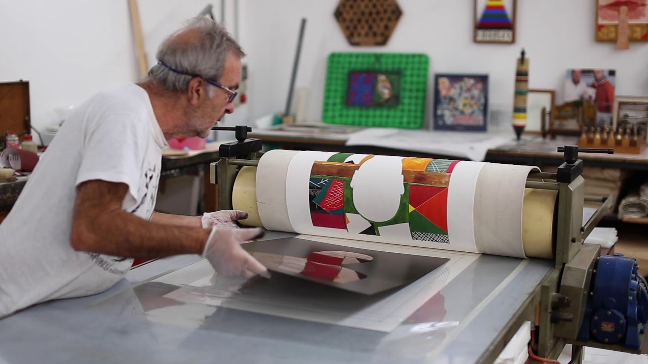 Artist Mimmo Paladino at work