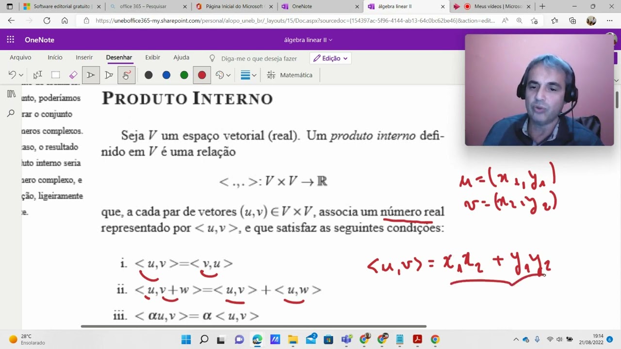 Álgebra Linear II: Produto interno de Matrizes e polinômios