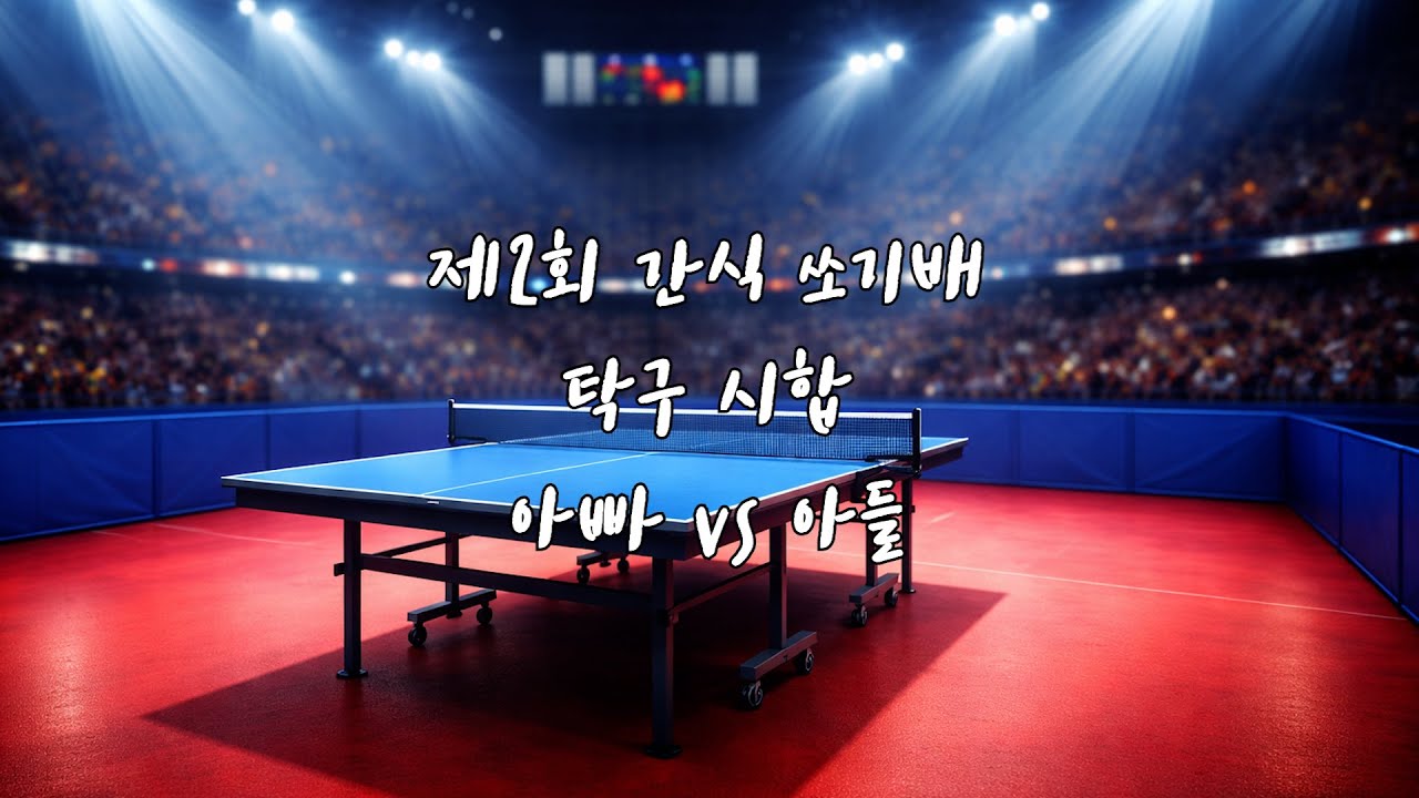 아들과 아빠 간식내기배 탁구
