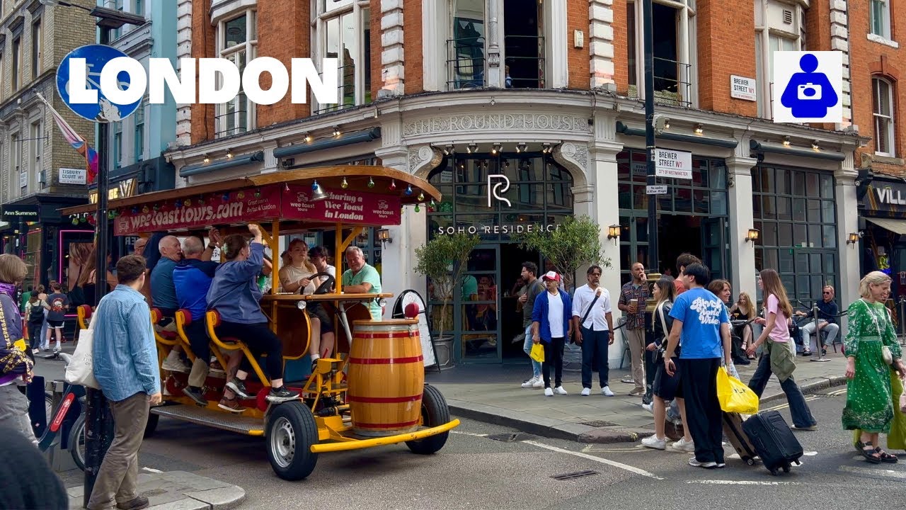 London Summer Walk 🇬🇧 West End, SOHO to Piccadilly Circus | Central London Walking Tour [4K HDR]
