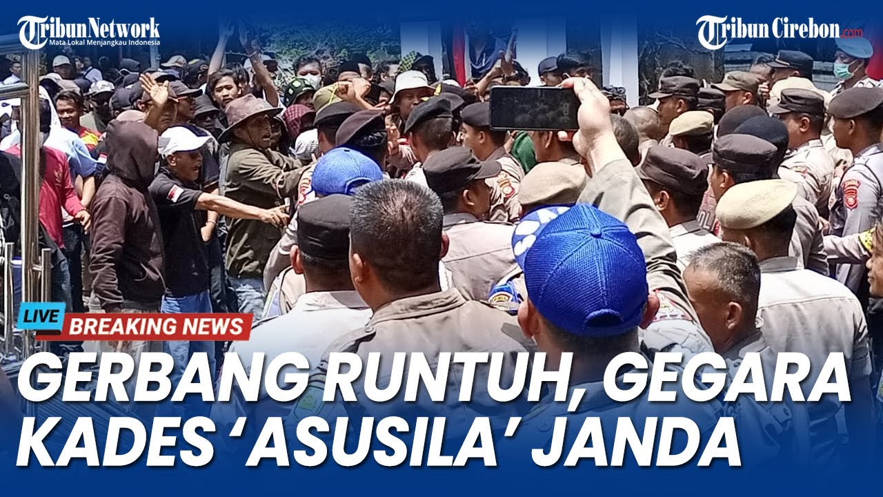 Kades Diduga Berbuat Asusila dengan Janda, Warga Subang Demo, Runtuhkan Gerbang Kantor Bupati