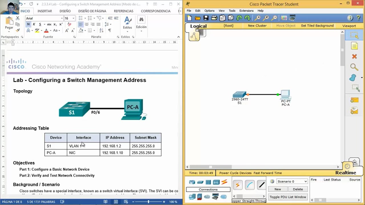 2.3.3.4 Lab - Configuring a Switch Management Address