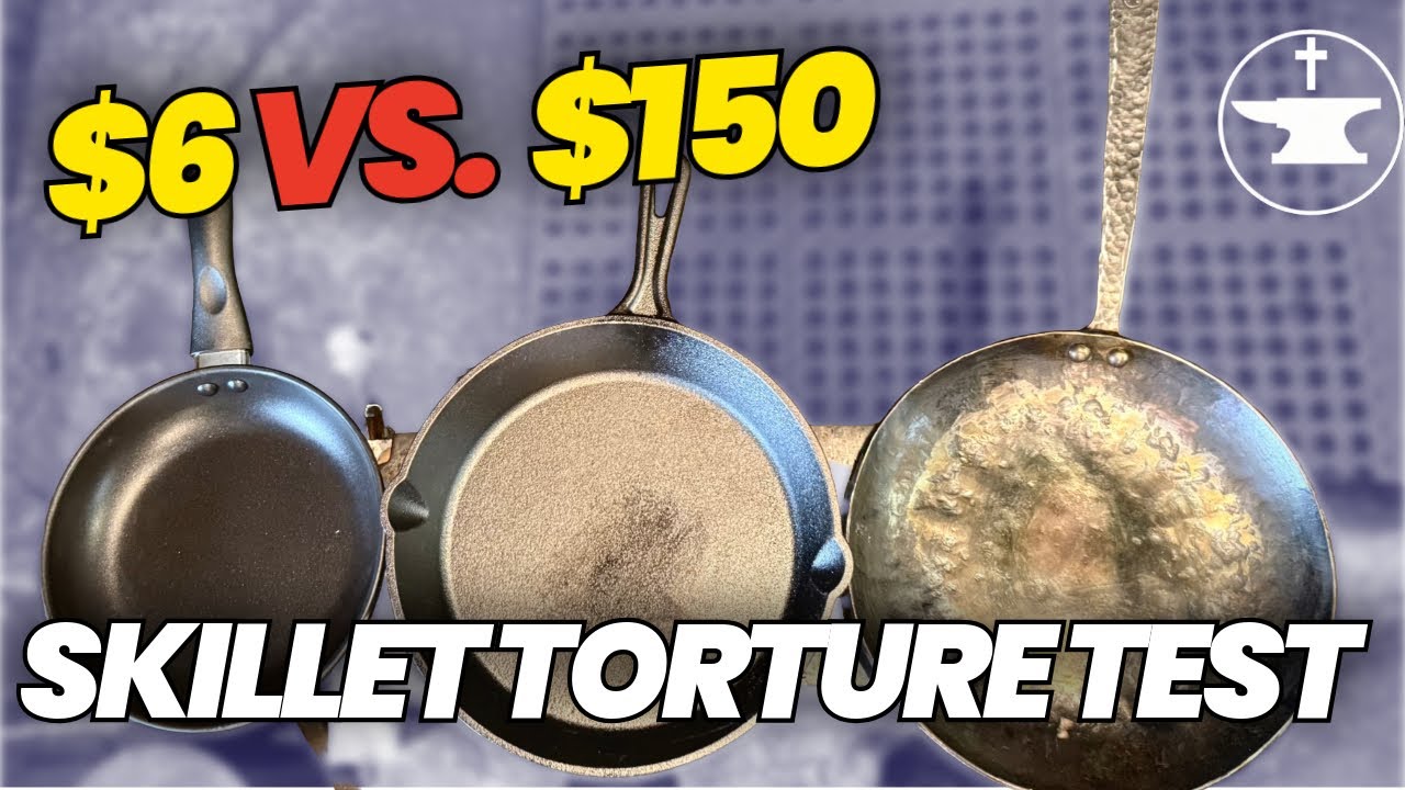 $6 vs $150 Skillet Torture Test | Nonstick vs Cast Iron vs Hand-Forged