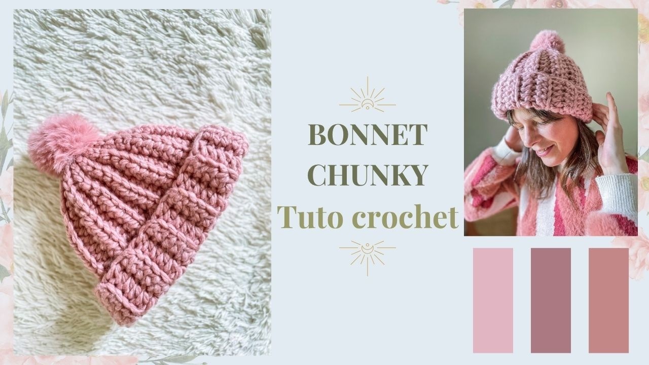 Tuto Crochet : Bonnet Chunky Facile et Ultra Rapide 🧶 (sp&eacute;cial d&eacute;butants)