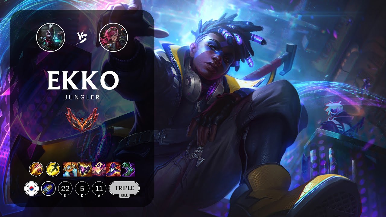 Ekko Jungle vs Vi - KR Grandmaster Patch 13.22