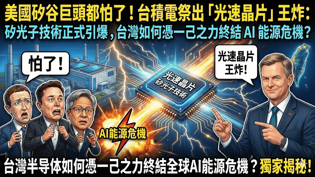 美國矽谷巨頭都怕了！台積電祭出「光速晶片」王炸：矽光子技術正式引爆，台灣如何憑一己之力終結 AI 能源危機？