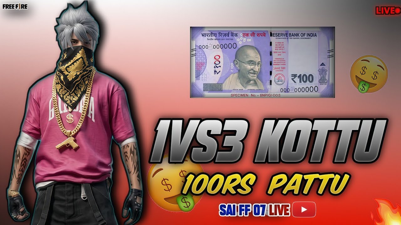 1VS3 -KOTTU 100 PATTU 🤑  | GUILD TRIALS | SAI FF 07 IN LIVE !!|| SHOW YOUR GAME PLAY ||TELUGU LIVE !