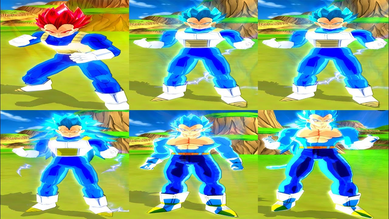 Vegeta all ssgss transformations | dragon ball z budokai tenkaichi 3 | MOD