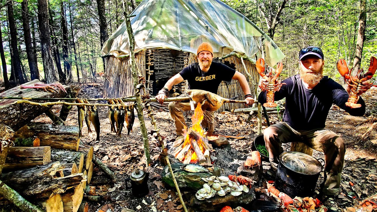 7-Day Wilderness Living Survival Challenge in MAINE (THE MOVIE - SEASON 5) - Hunt, Forage, Fish
