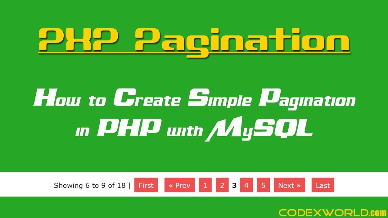 Pagination in PHP with MySQL