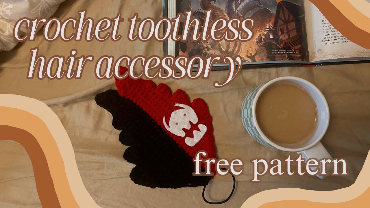 crochet httyd toothless hair accessory free pattern