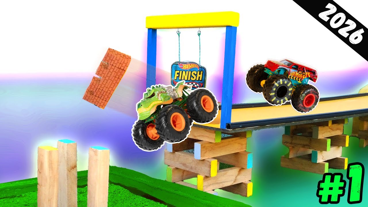 Competition #1: CHAMPIONSHIP '26 Hot Wheels MONSTER TRUCK Racing in the Sand Pool Slide Race